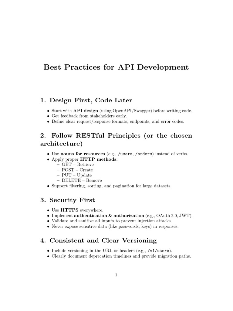 API Development Best Practices Guide | PDF | Information Technology ...