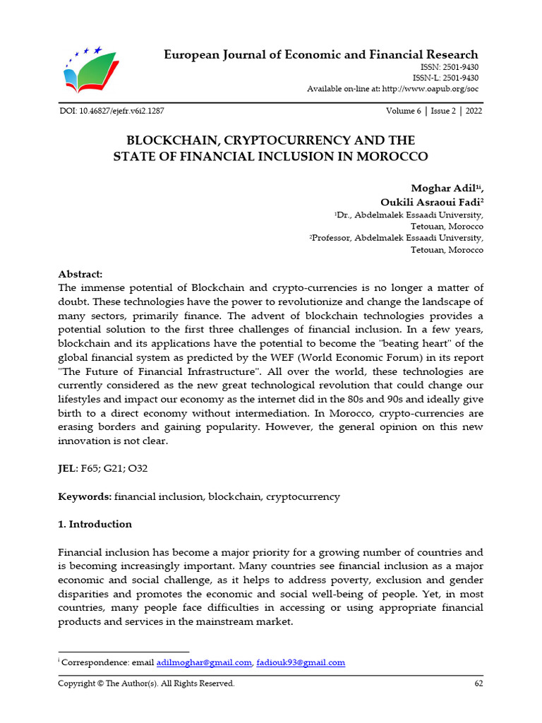 Cryptocurrency and Financial Inclusion in Morocco | PDF ...