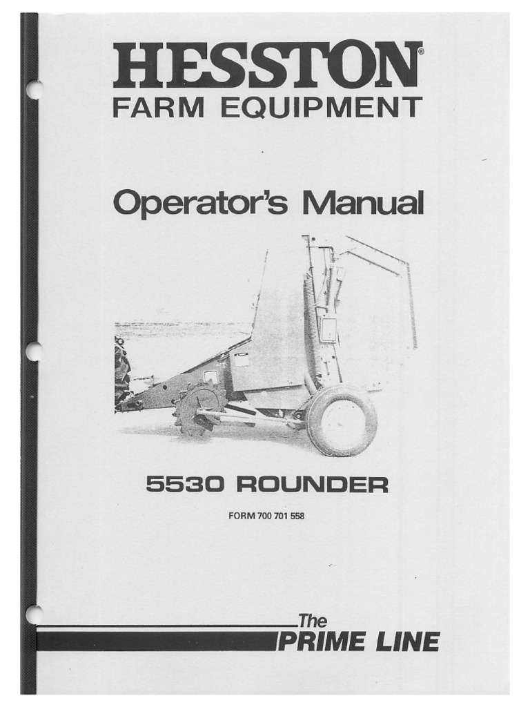 Hesston 5530 Round Baler Manual | PDF | Tractor | Belt (Mechanical)