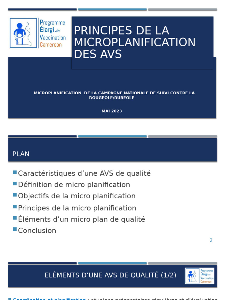 Principes de Microplanification AVS | PDF | Planification | Vaccination