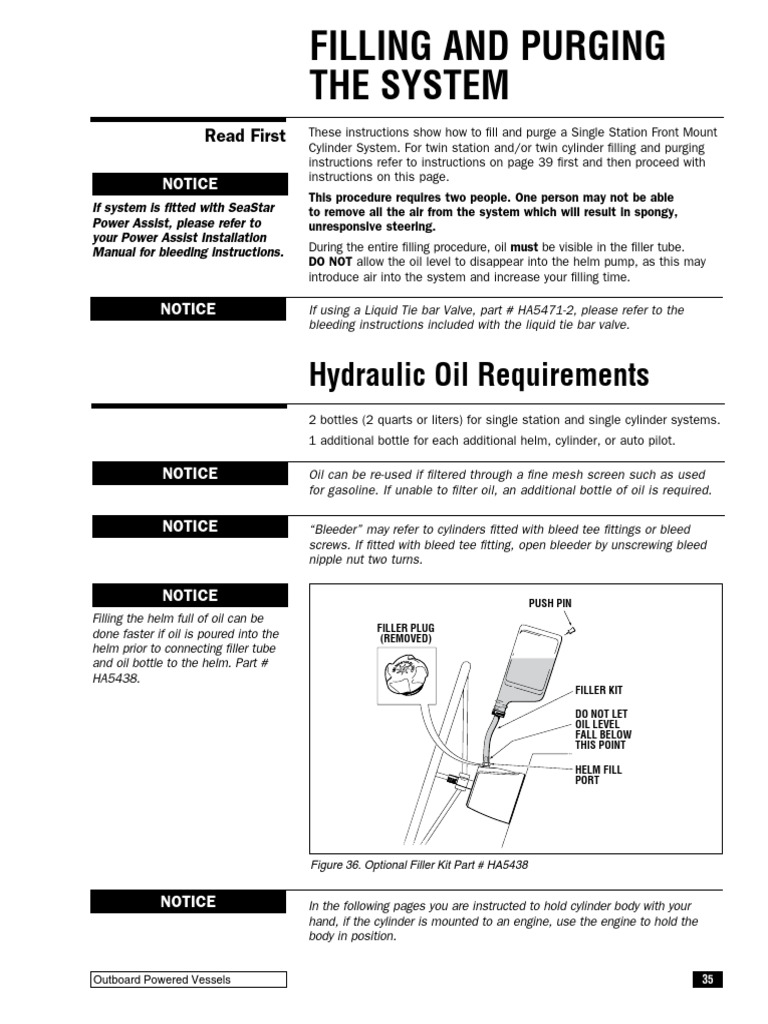 How To Bleed SeaStar Outboard Hydraulic Steeering | PDF | Steering | Pump