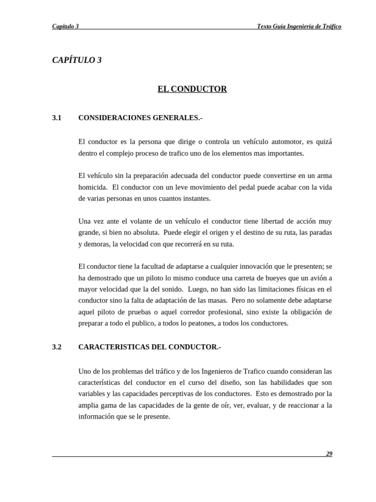Características del Conductor en Tráfico | PDF | Percepción visual ...