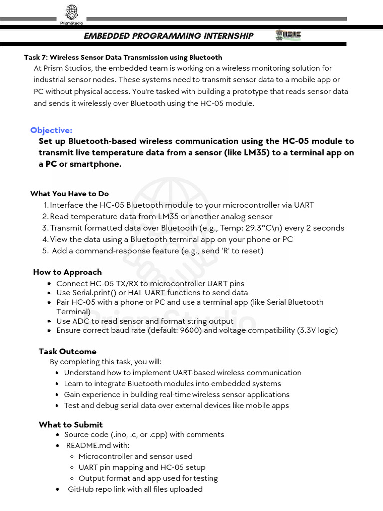 Bluetooth Sensor Data Transmission Guide | PDF | Bluetooth | Embedded ...