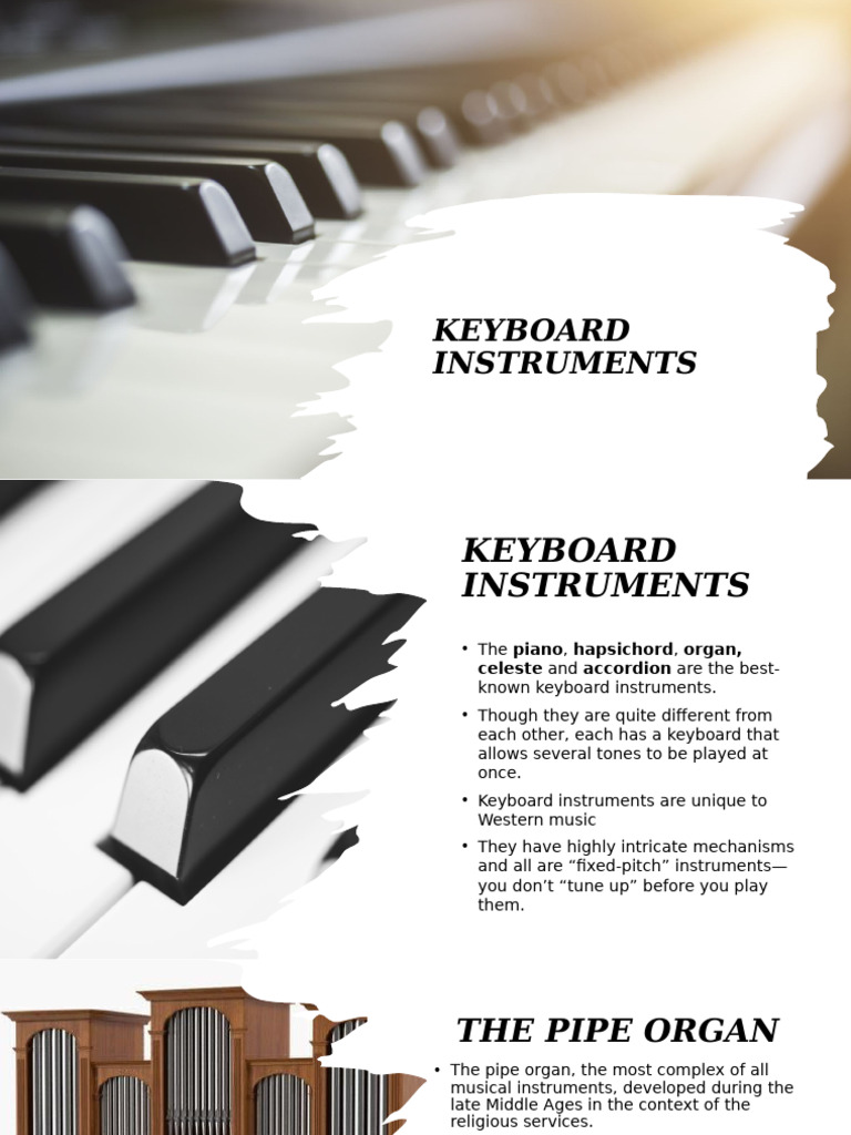 Overview of Keyboard Instruments | PDF | Piano | Harpsichord