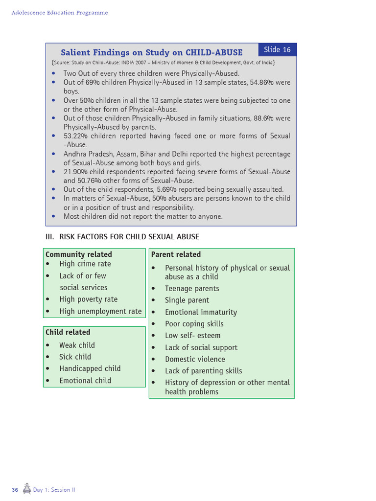 Child Abuse and Puberty Education Insights | PDF | Child Abuse | Sexual ...