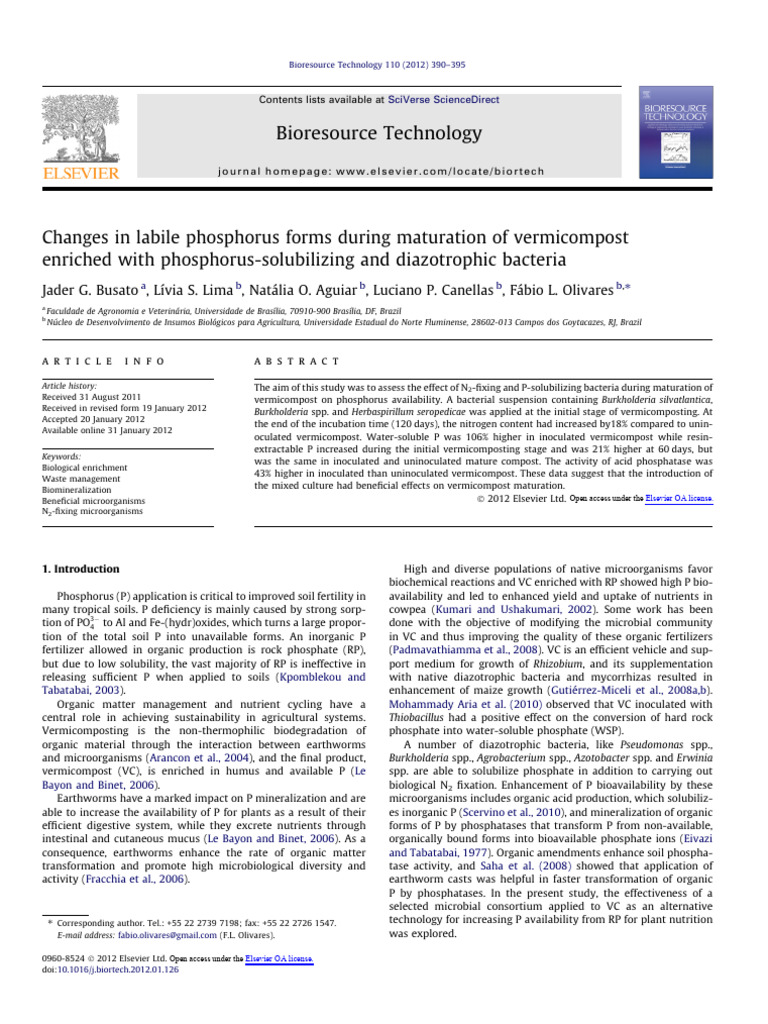 Changes in Labile Phosphorus Forms During Maturation of Verm 2012 ...