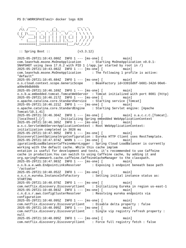 PS DWORKSPACEms1 Docker Logs 826 | PDF | Hypertext Transfer Protocol ...