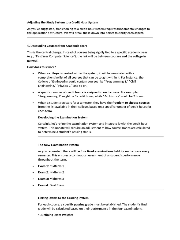 Adjusting The Study System To A Credit Hour System | PDF | Course ...