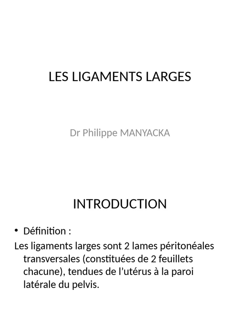 Anatomie des ligaments larges de l'utérus | PDF