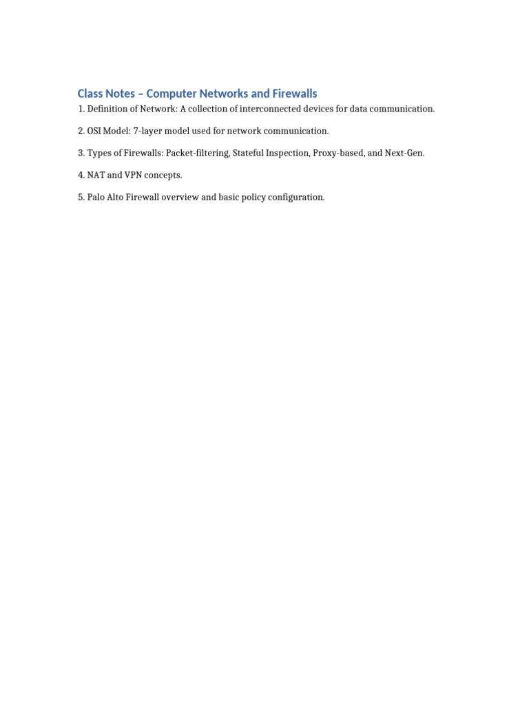Computer Networks & Firewall Basics | PDF