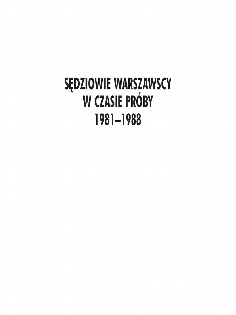 Strzembosz, Sędziowie Warszawscy Okresu Próby | PDF