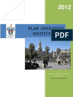 POI - PLAN OPERATIVO INSTITUCIONAL 2012 (Incluye Presupuesto) - Municipalidad Provincial de Arequipa