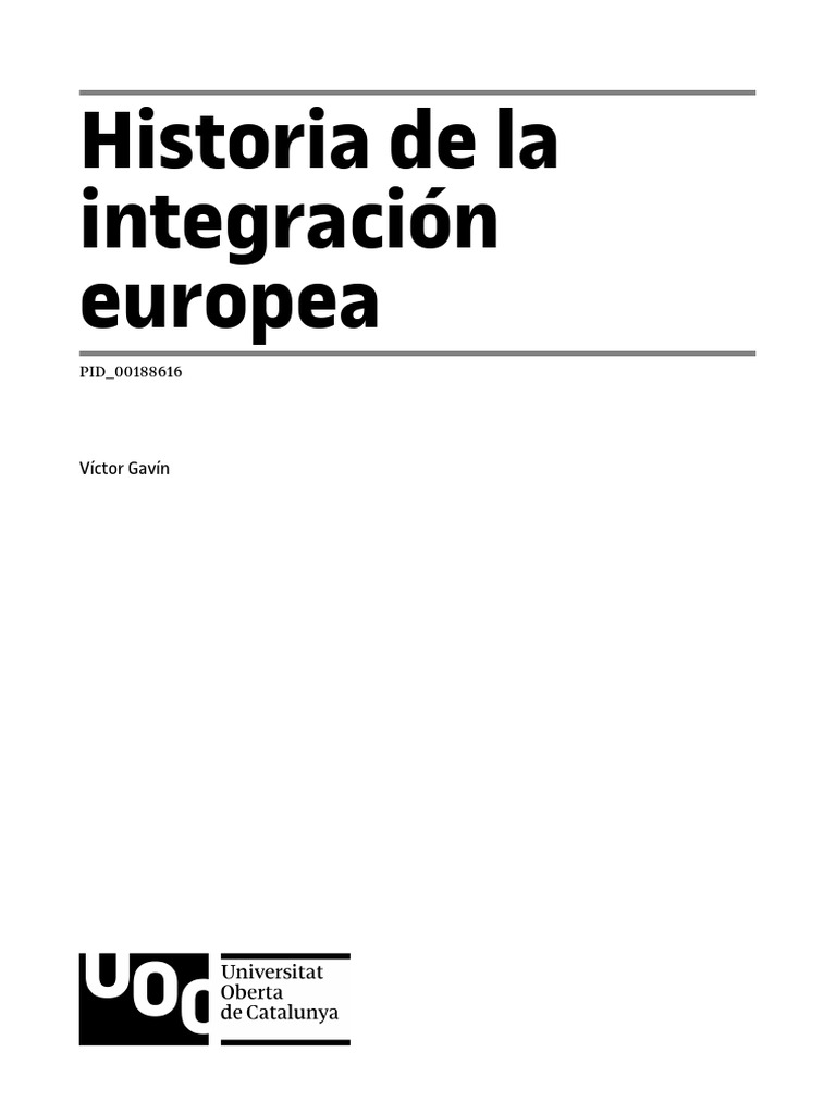 Historia de la Integración Europea | PDF | Comunidad Económica Europea ...