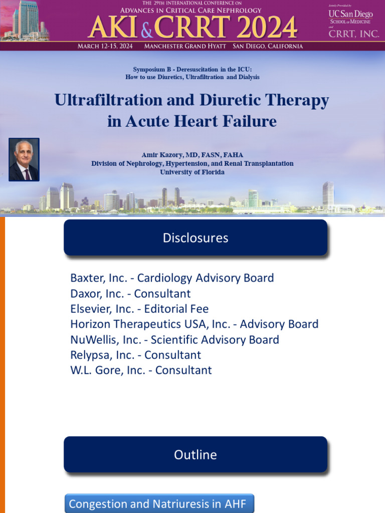 Diuretics and Ultrafiltration in AHF | PDF | Heart Failure | Internal ...