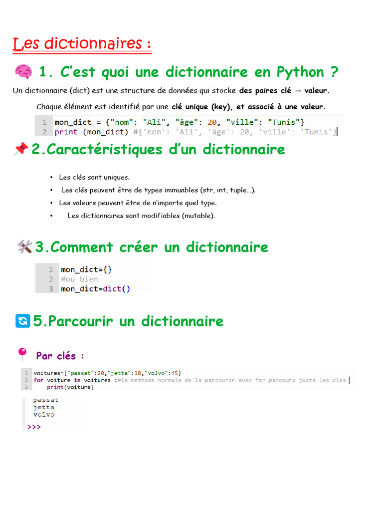 Dictionnaires en Python : Guide Complet | PDF