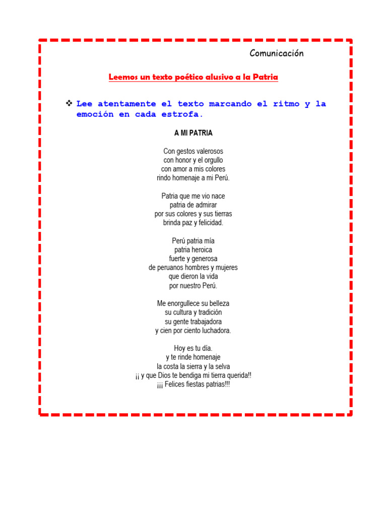 Homenaje Poético a la Patria Peruana | PDF | Perú