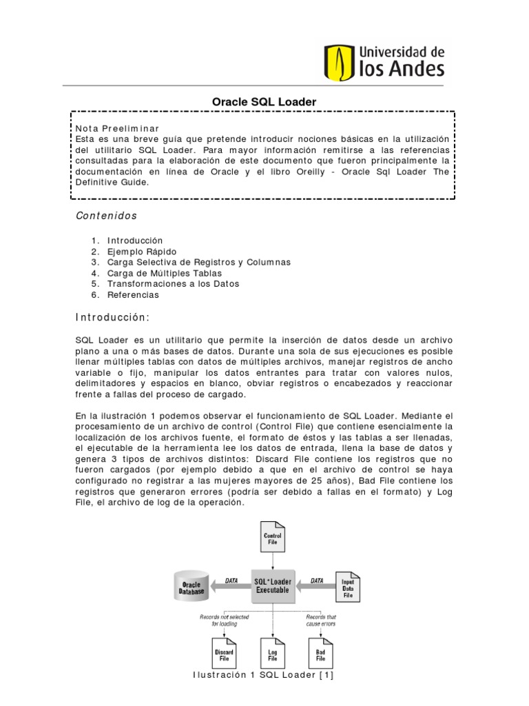 Tutorial General Sqlloader | PDF | SQL | Tabla (base de datos)
