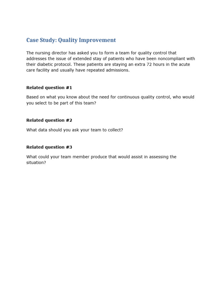 Case Study - Quality Improvement - Tagged | PDF
