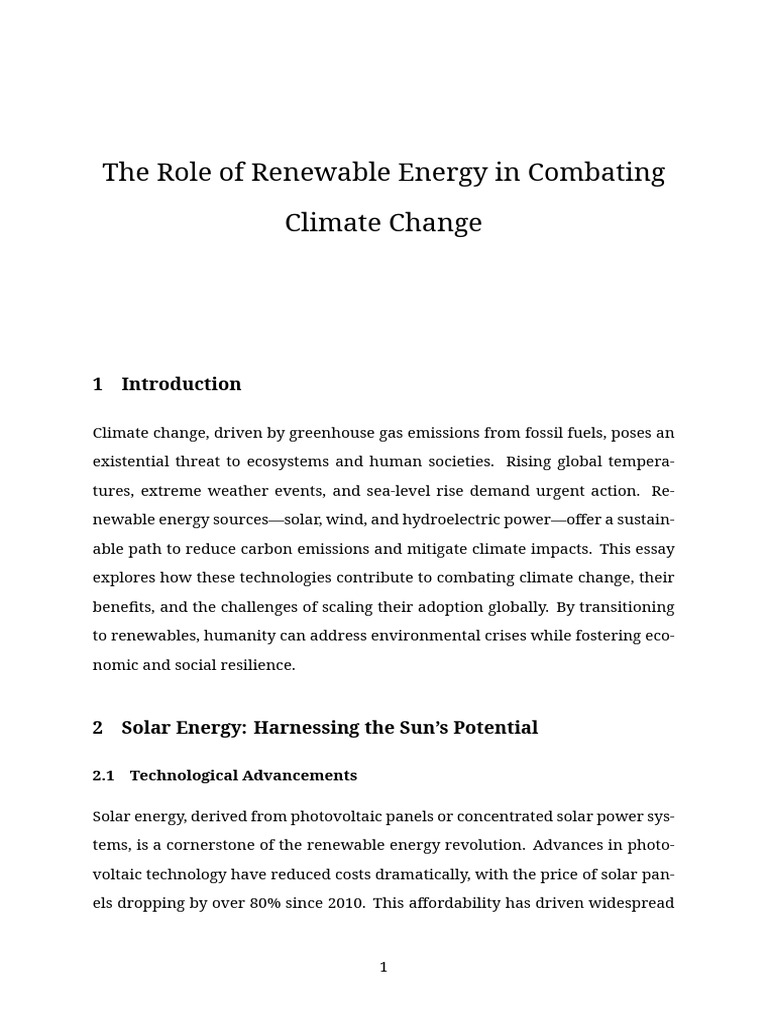 Renewable Energy's Role in Climate Action | PDF | Wind Power ...