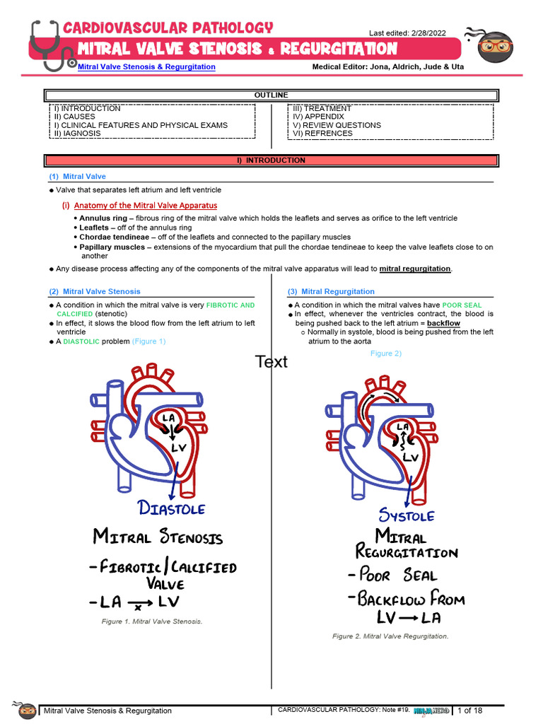 Cardiovascular Pathology - 019) Mitral Valve Stenosis and Regurgitation ...