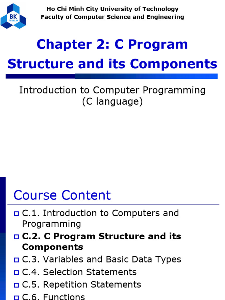 CO1003_Chapter 2_C Program Structure and Its Components | PDF | C ...
