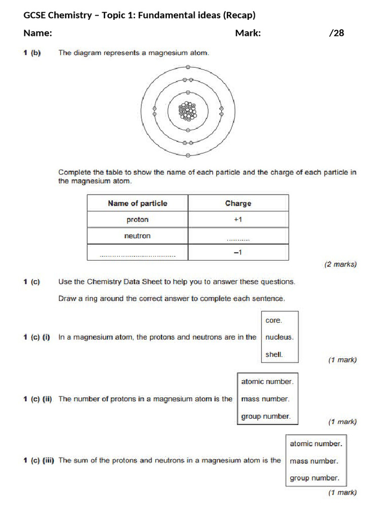 C1.1 (New) Recap Exam Questions | PDF