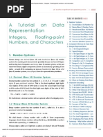 A Tutorial On Data Representation - Integers, Floating-Point Numbers, and Characters