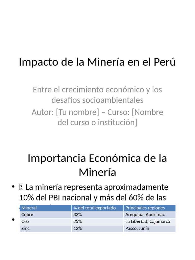 Impacto de La Minería en El Perú | PDF
