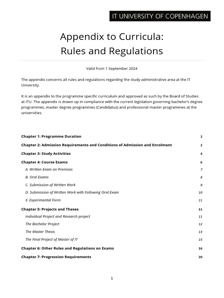 IT University Study Rules and Regulations | PDF | Thesis | Bachelor Of ...
