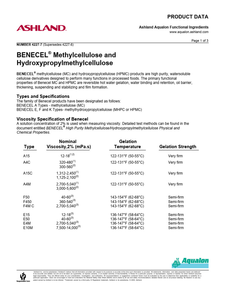 Benecel A4C Dental Applications | PDF | Chemistry | Materials