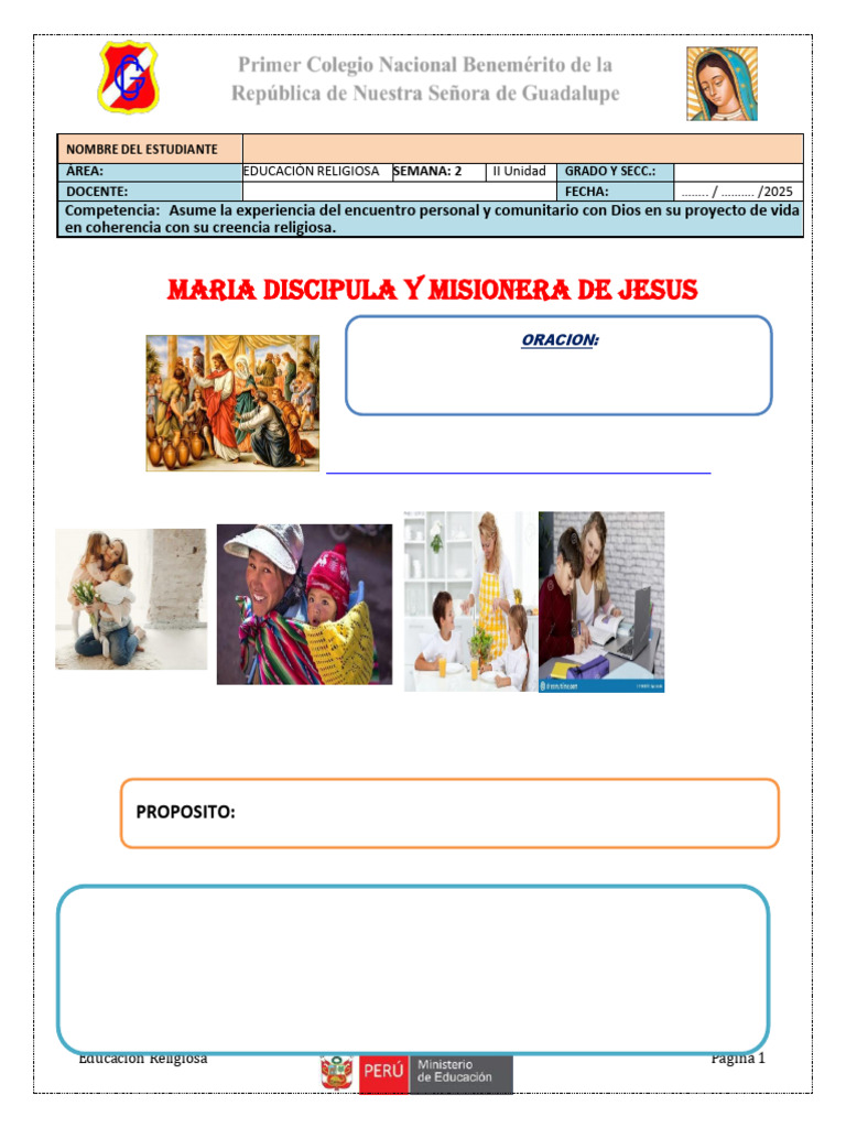 María: Discípula y Misionera de Jesús | PDF | María, madre de Jesús | Fe