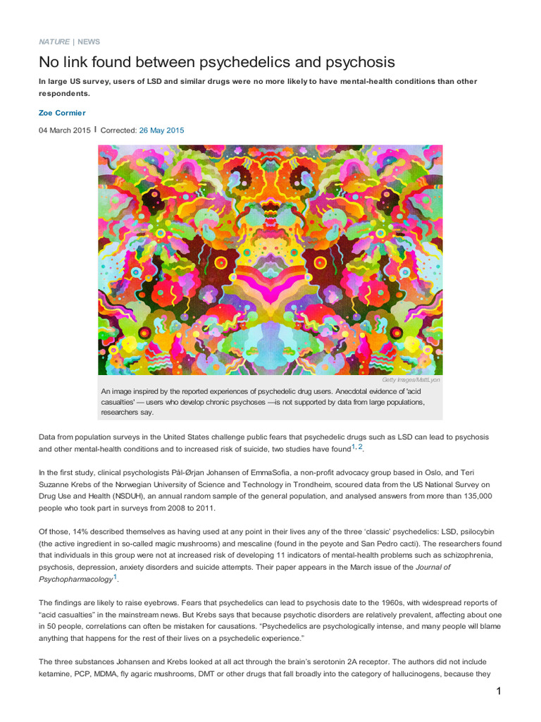 No Link Found Between Psychedelics and Psychosis | PDF | Psychedelic ...