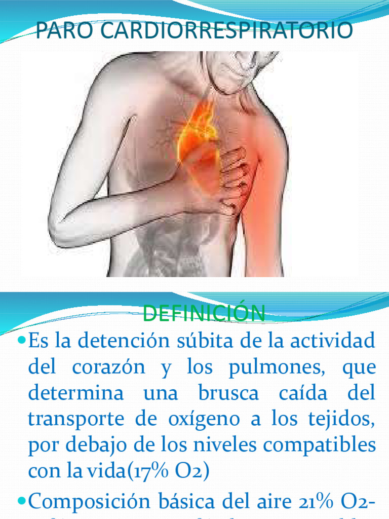 Paro Cardio Respiratoiro | PDF | Reanimación cardiopulmonar | Paro cardíaco