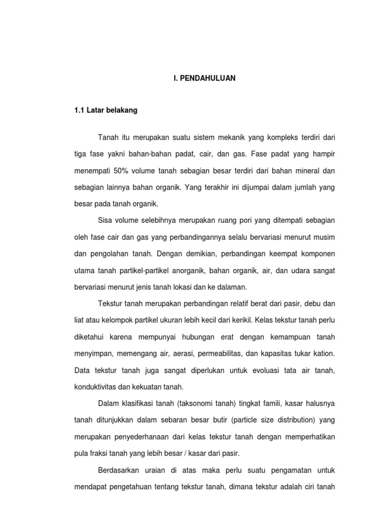 Laporan Tekstur Tanah
