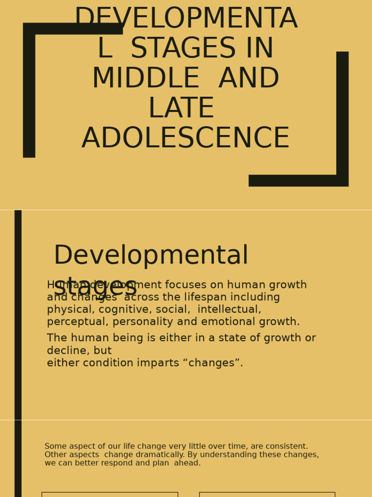 Developmental Stages in Middle and Late Adolescence | PDF ...
