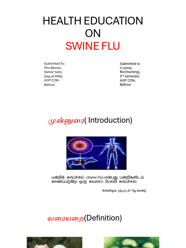 Health Education On Swine Flu | PDF