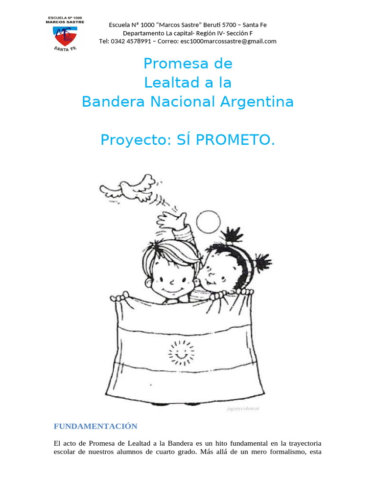 Proyecto Promesa de Lealtad A La Bandera 4D | PDF | Los símbolos | Dibujo