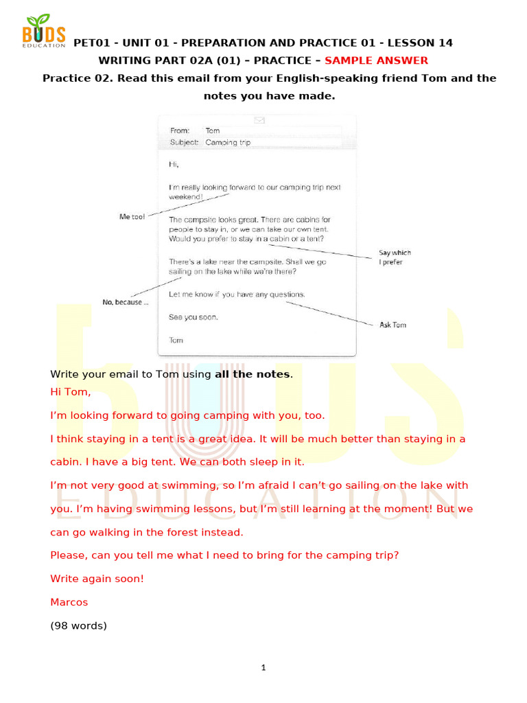 Practice - Unit 01 - Lesson 14 - KEY | PDF