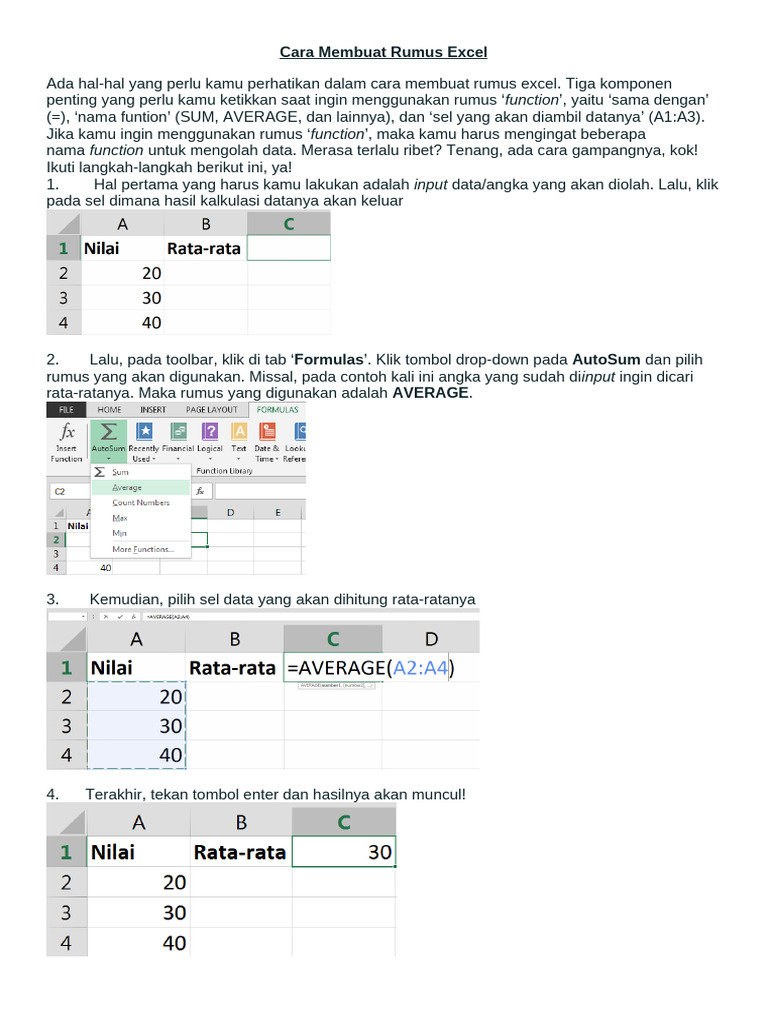 Cara Membuat Rumus Excel Pdf