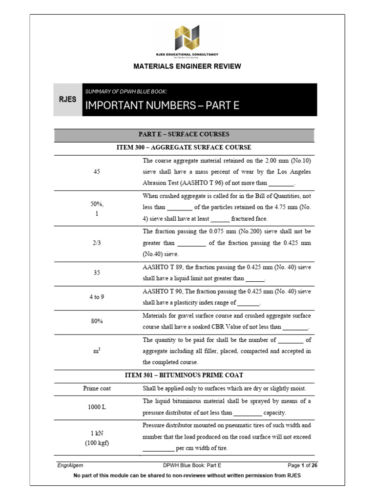 DPWH Blue Book Part E Overview | PDF | Concrete | Construction Aggregate