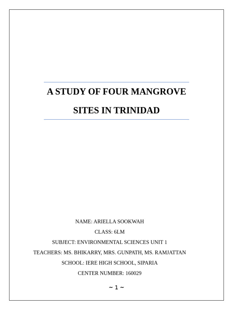 Mangrove Study in Trinidad: Water Analysis | PDF | Mangrove | Phosphate