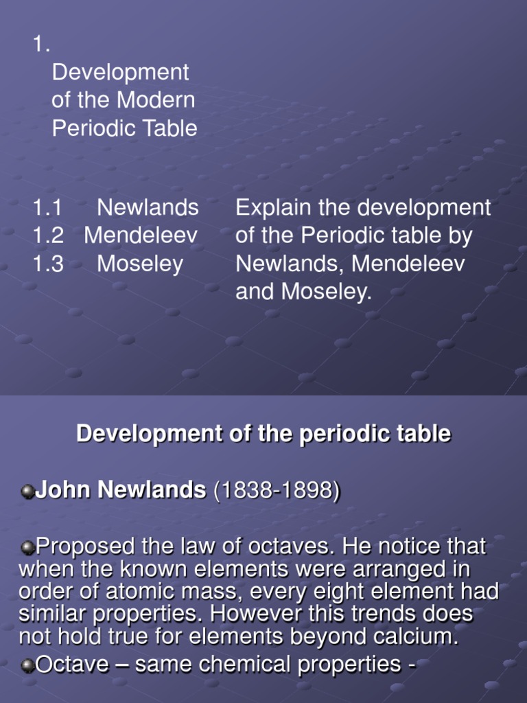 Development of the Periodic Table | PDF
