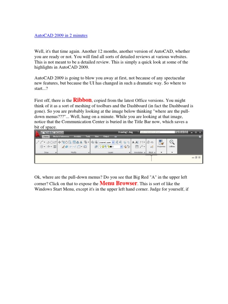 AutoCAD 2009 Overview: Key Features | PDF | Auto Cad | Macro (Computer ...