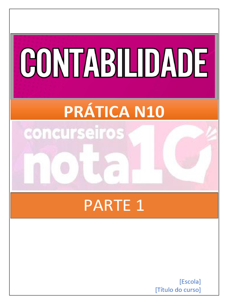 CONTABILIDADE PRÁTICA- PARTE 1 | PDF | Contabilidade | Economias