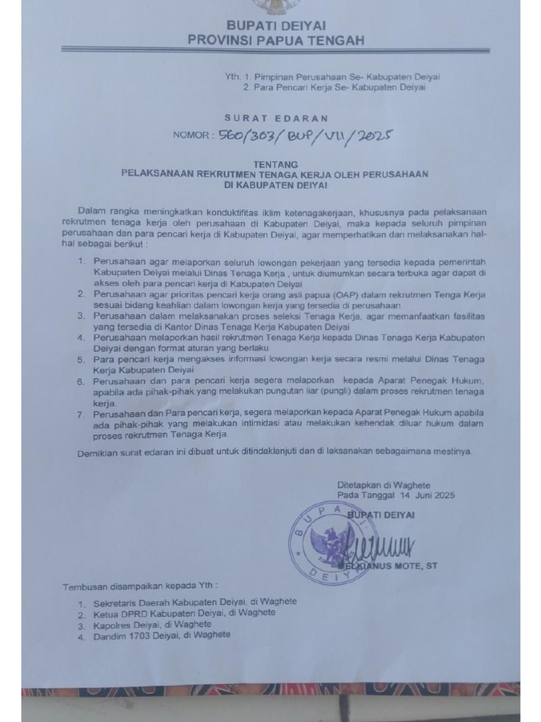 Surat Edaran Rekrutmen Tenaga Kerja Swasta | PDF