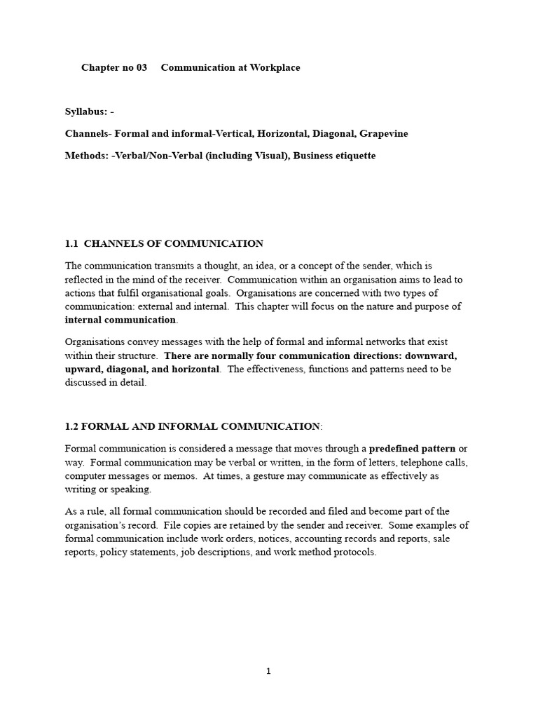 Module No 01 - Chapter No 02-Communication at Workplace | PDF ...