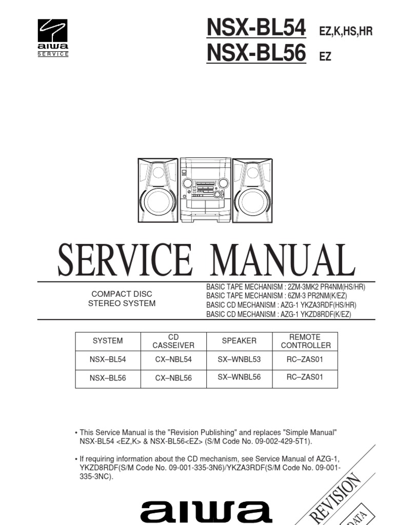 Aiwa NSX Bl54 | PDF | Loudspeaker | Frequency Modulation
