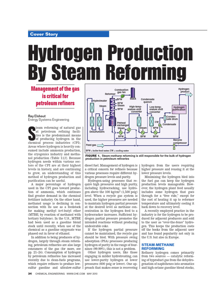Hydrogen Production by Steam Reforming - CE - May 2010 | PDF | Hydrogen ...