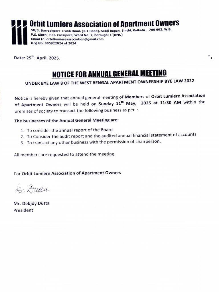 AGM Notice Minutes and Financial Statement | PDF | Audit | Business