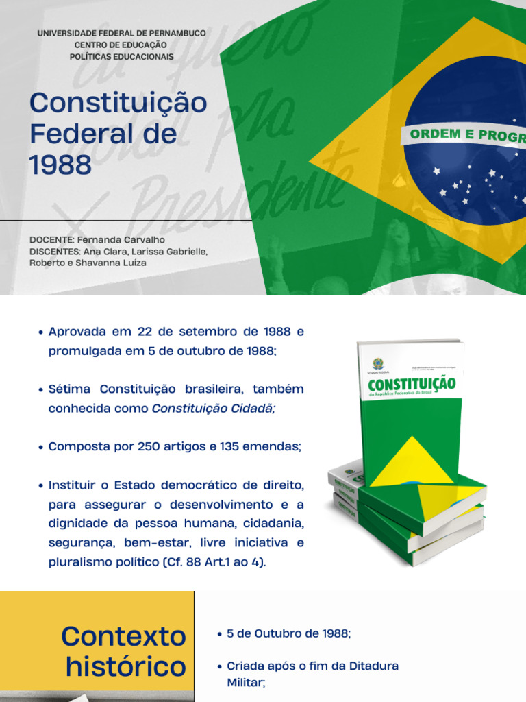 Constituição de 1988 | PDF | Liberdade de expressão | Constituição